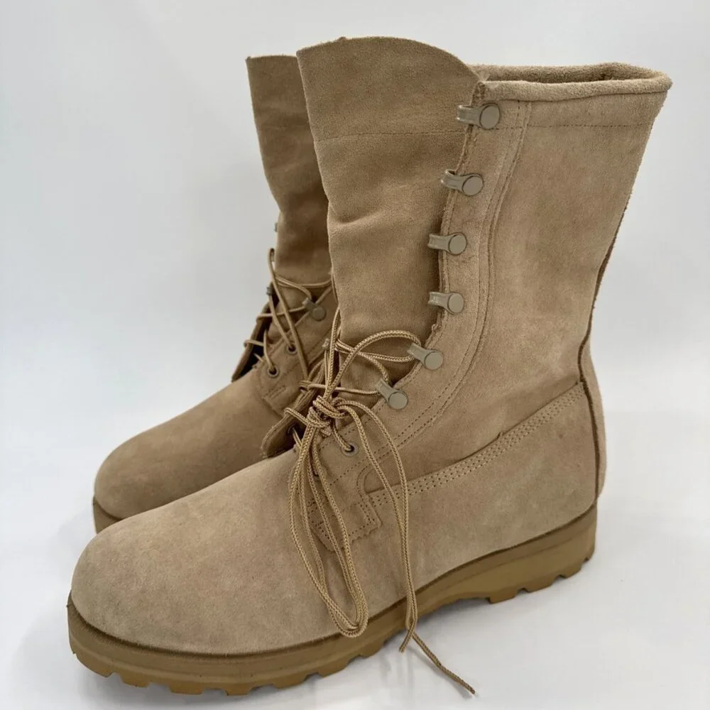 Military Army Boots Tan Mens Size 13 O8D-1042 Combat Vibram Suede NWOT